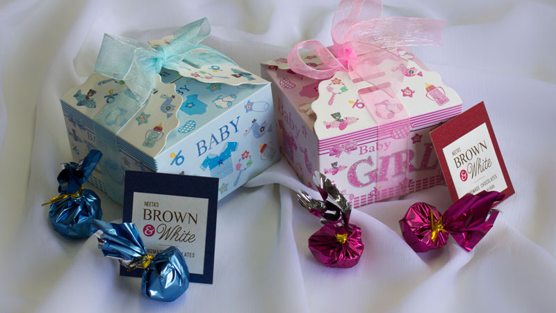 Handmade Chocolate Gift Box for Baby Announcement