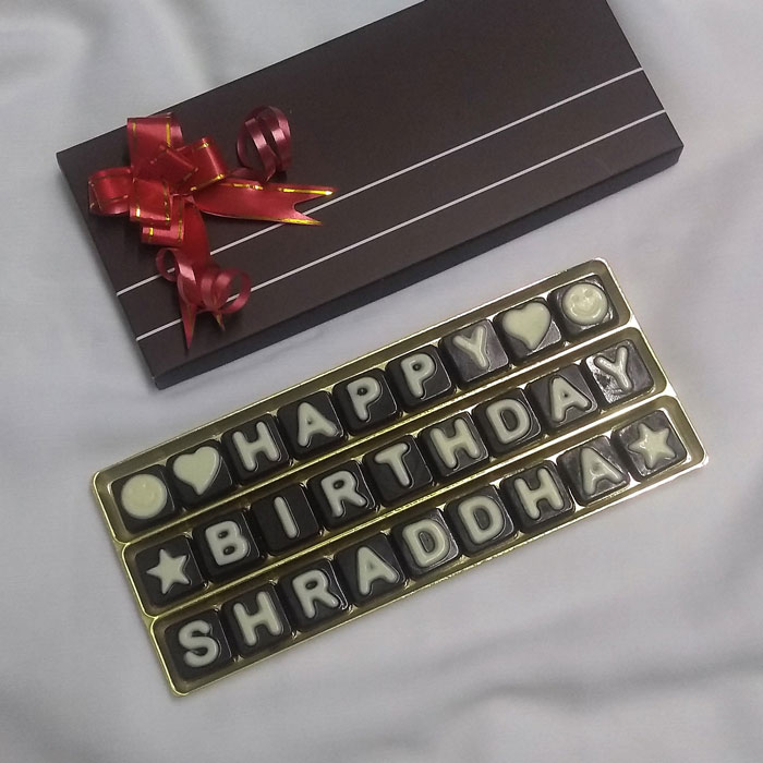 Handmade Alphabet Chocolates for Birthday Wishes